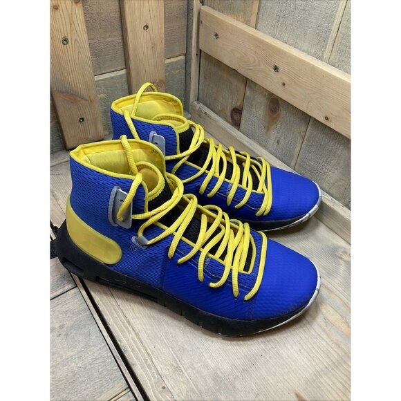 US9 Mens Under Armour UA ICON HOVR Havoc MID Basketball Shoes Blue Yellow main image 8